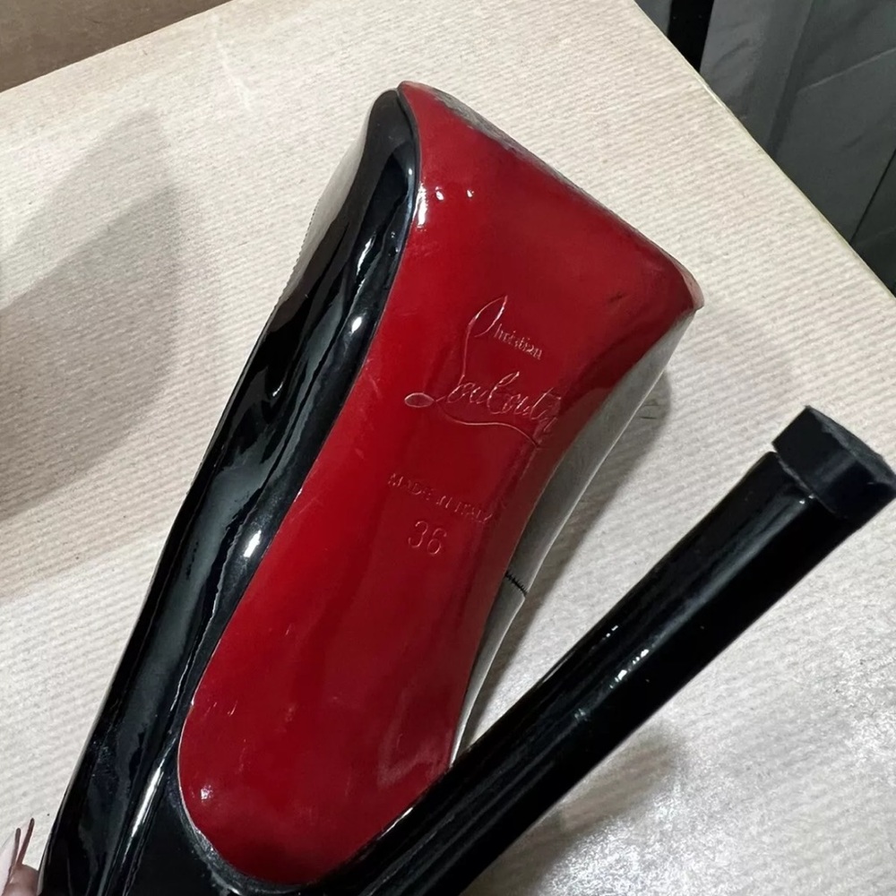 Christian Louboutin Black Patent Leather Heels - Picture 11 of 16